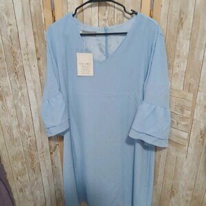 Blue Ruffle Sleeve Dress size XXL